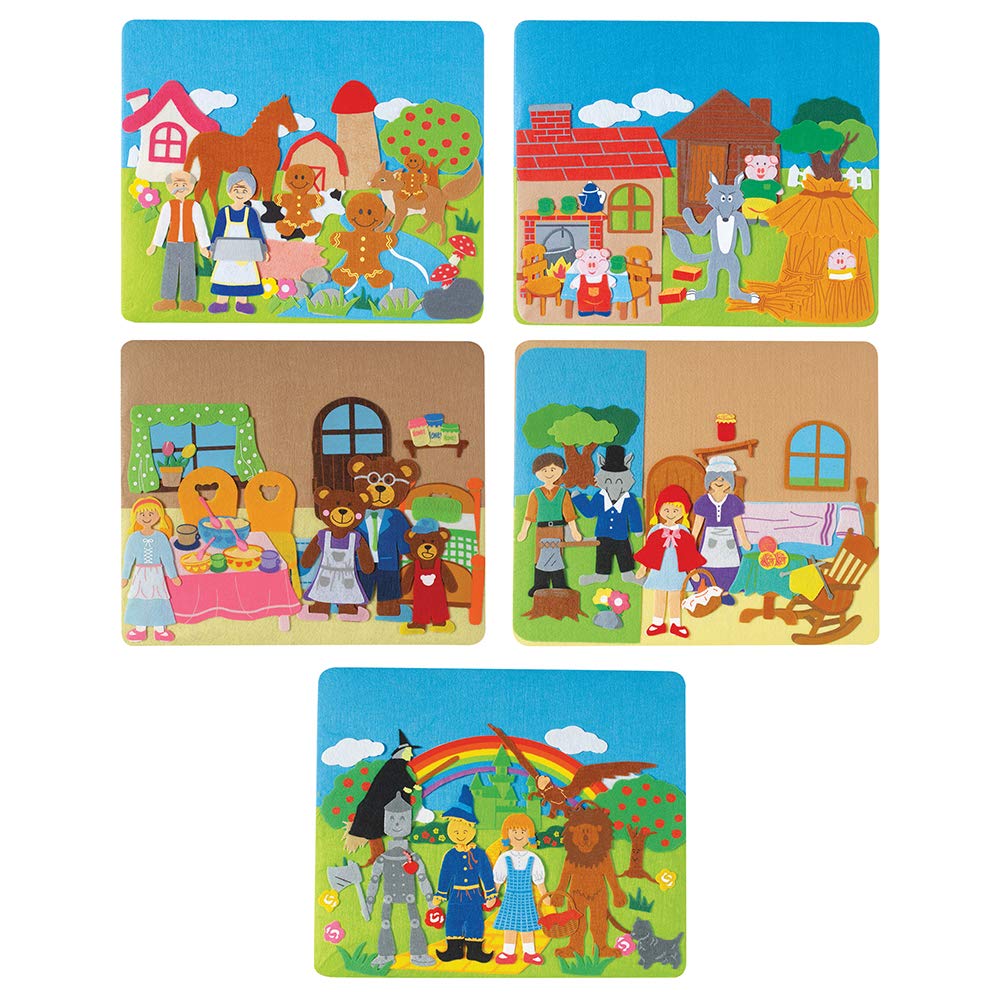 Constructive Playthings Classic Stories Felt Board Story Sets, Flannel Board for Preschool Learning Activities, With Three Littl