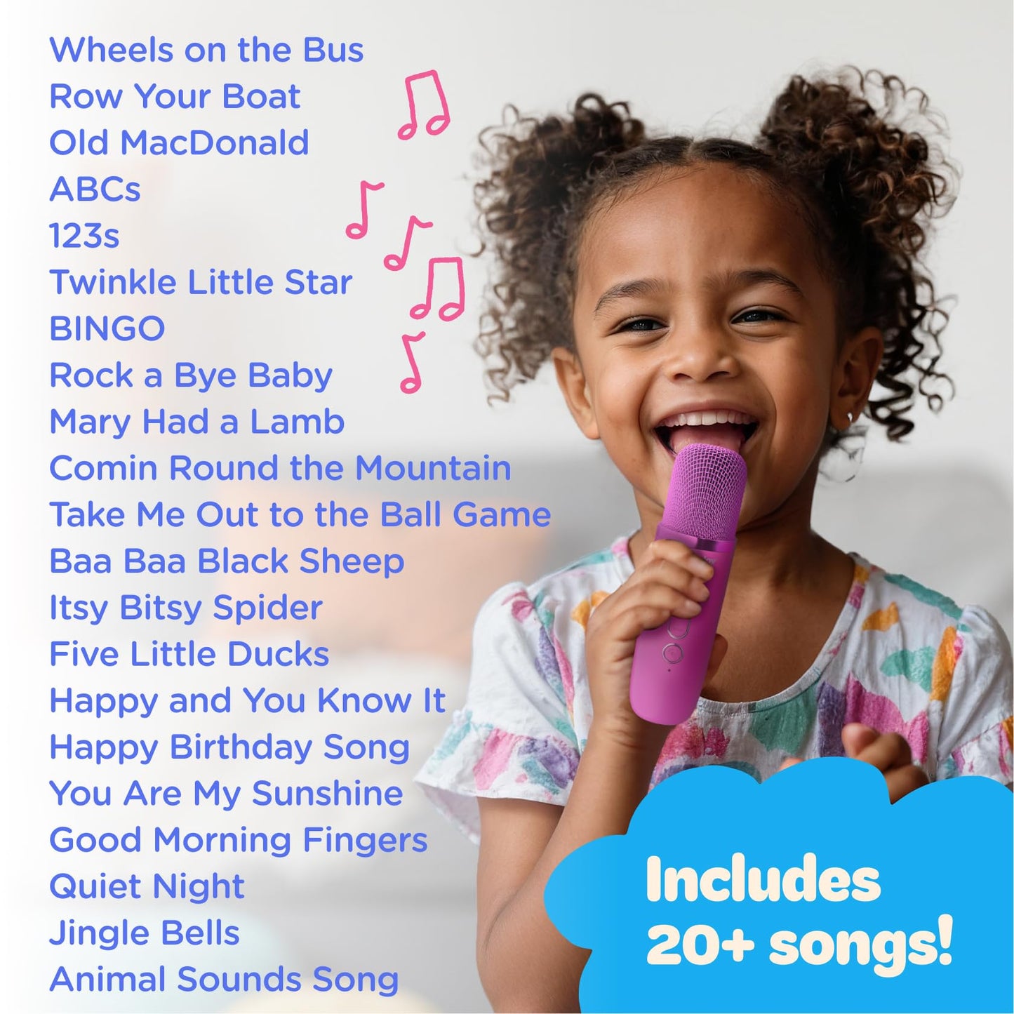 Move2Play, Mini Karaoke Machine for Kids | Includes 20+ Kid Songs | 2 Microphones | Connect with Bluetooth | 3, 4, 5+ Year Old G