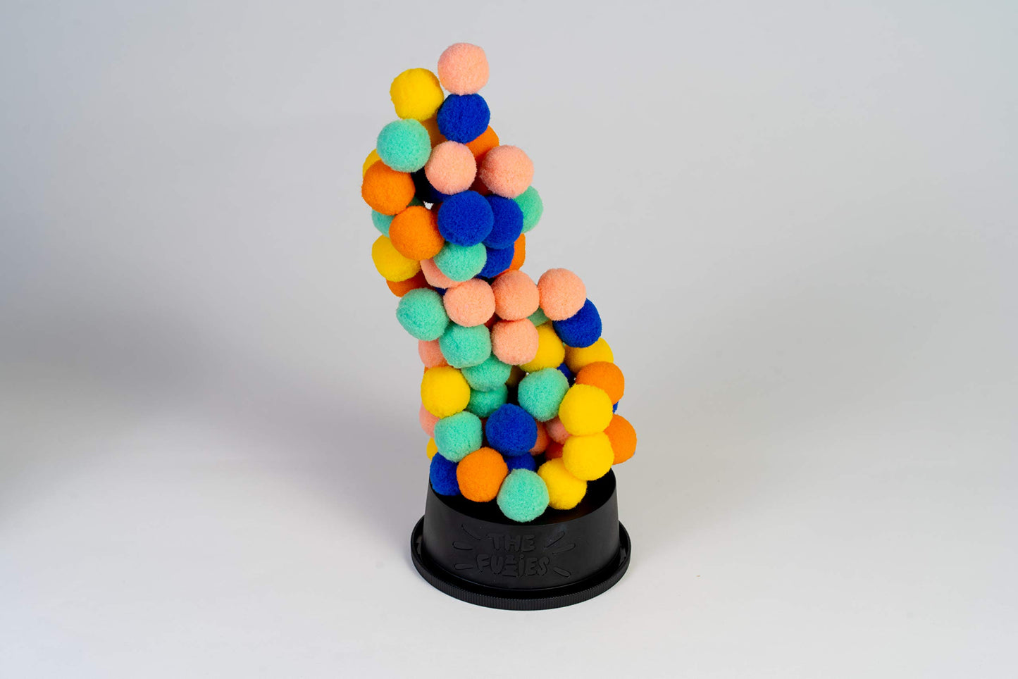 CMYK The Fuzzies Stacking Game - Multicolor Soft Fuzzballs Tower, 5x5x10 inches, Model 6920, Acrylic Material