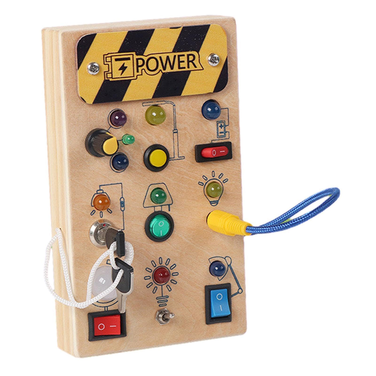 ATORSE Circuit Busy Board with Lights Switch Sensory Toy for Preschool Holiday Gifts C|Baby|Toys for Baby|Developmental Baby Toy