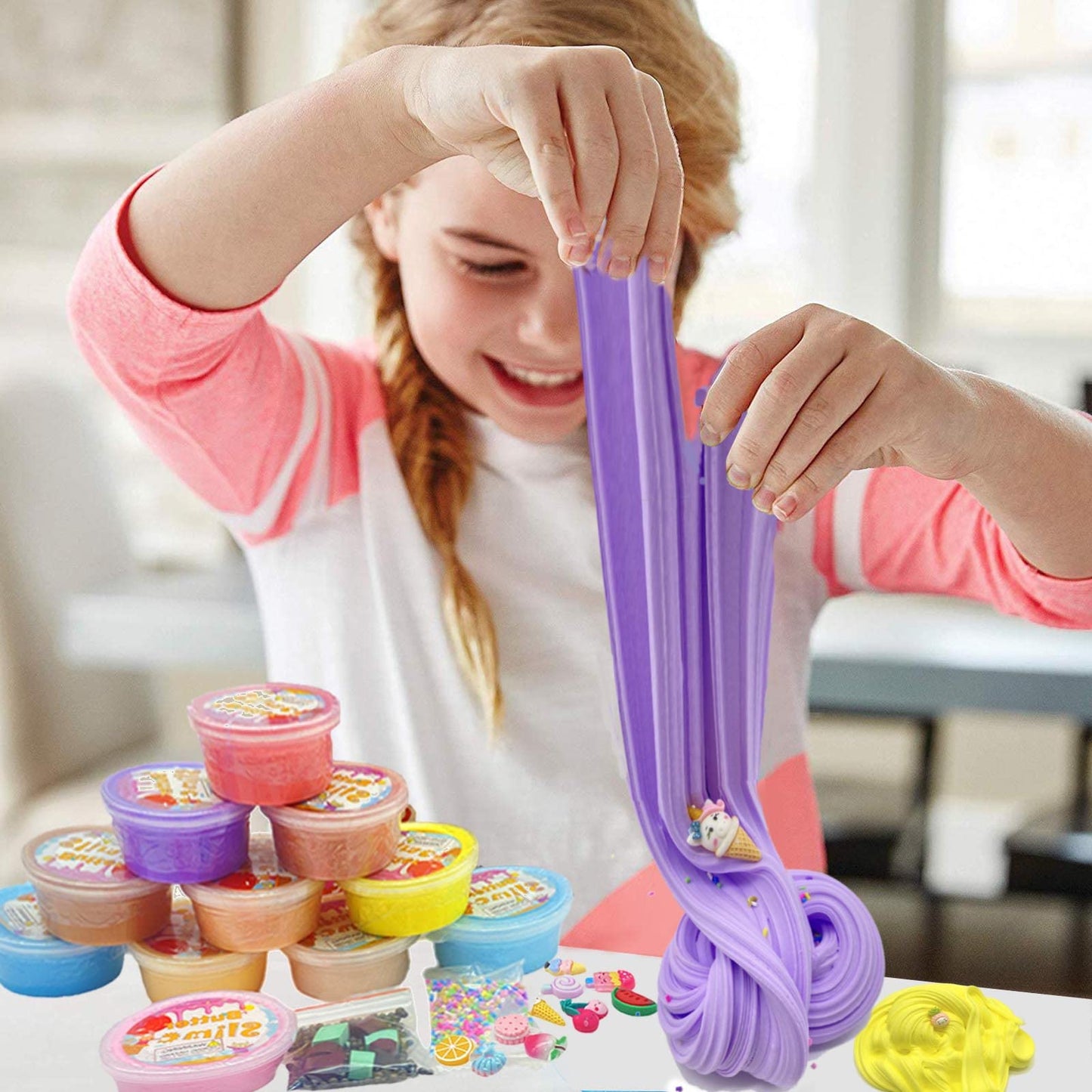 Hfchupin Butter Slime Kit For Girls And Boys 11Pack With Scent,Stretchy And Non-Sticky,Stress Relief Fidget Toy,Birthday Gift An