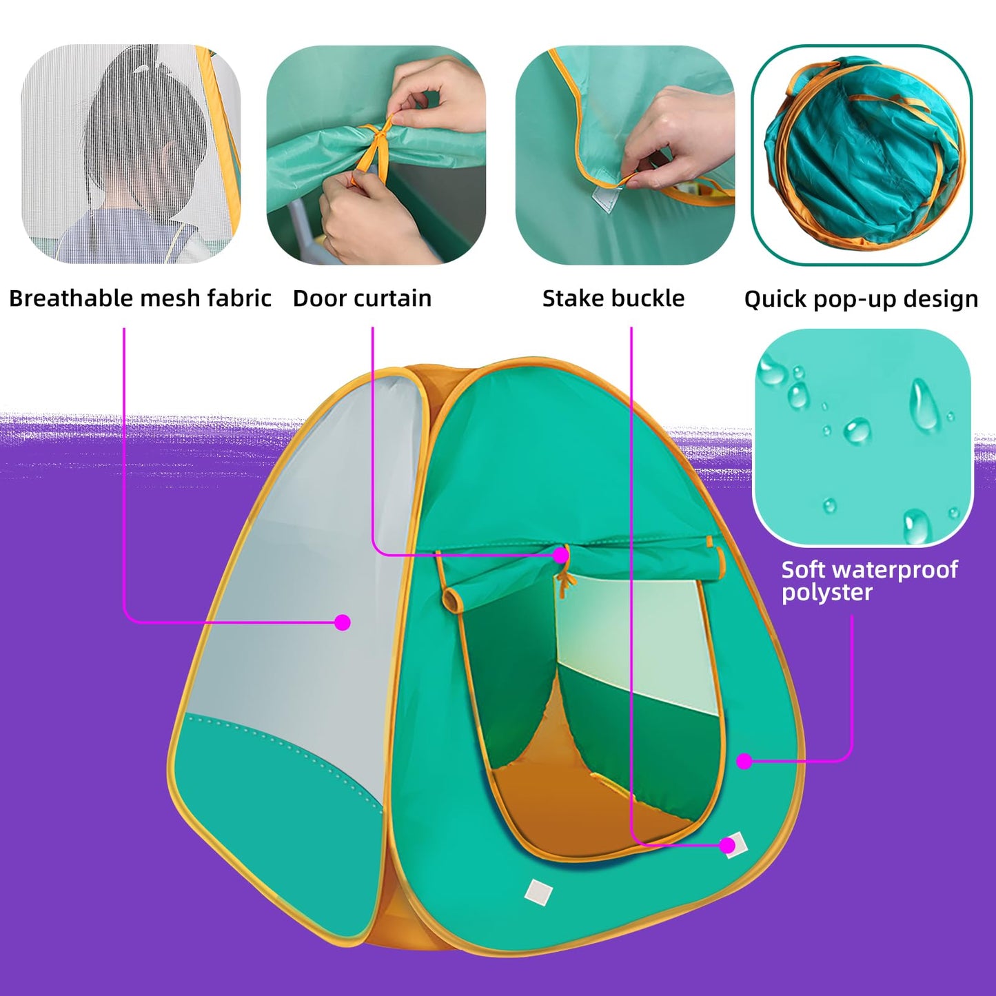 Kids Pop Up Play Tent,Playhouse Tent For Boys Girls Babies And Toddlers, Play Tent Indoor Outdoor Use