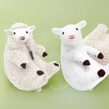 AGRIMONY Cute White Shaved Sheep Plush Toy - Small Kawaii Lamb Stuffed Animal for Kids, Teens & Women - Perfect Gift for Valentine's Day & Easter