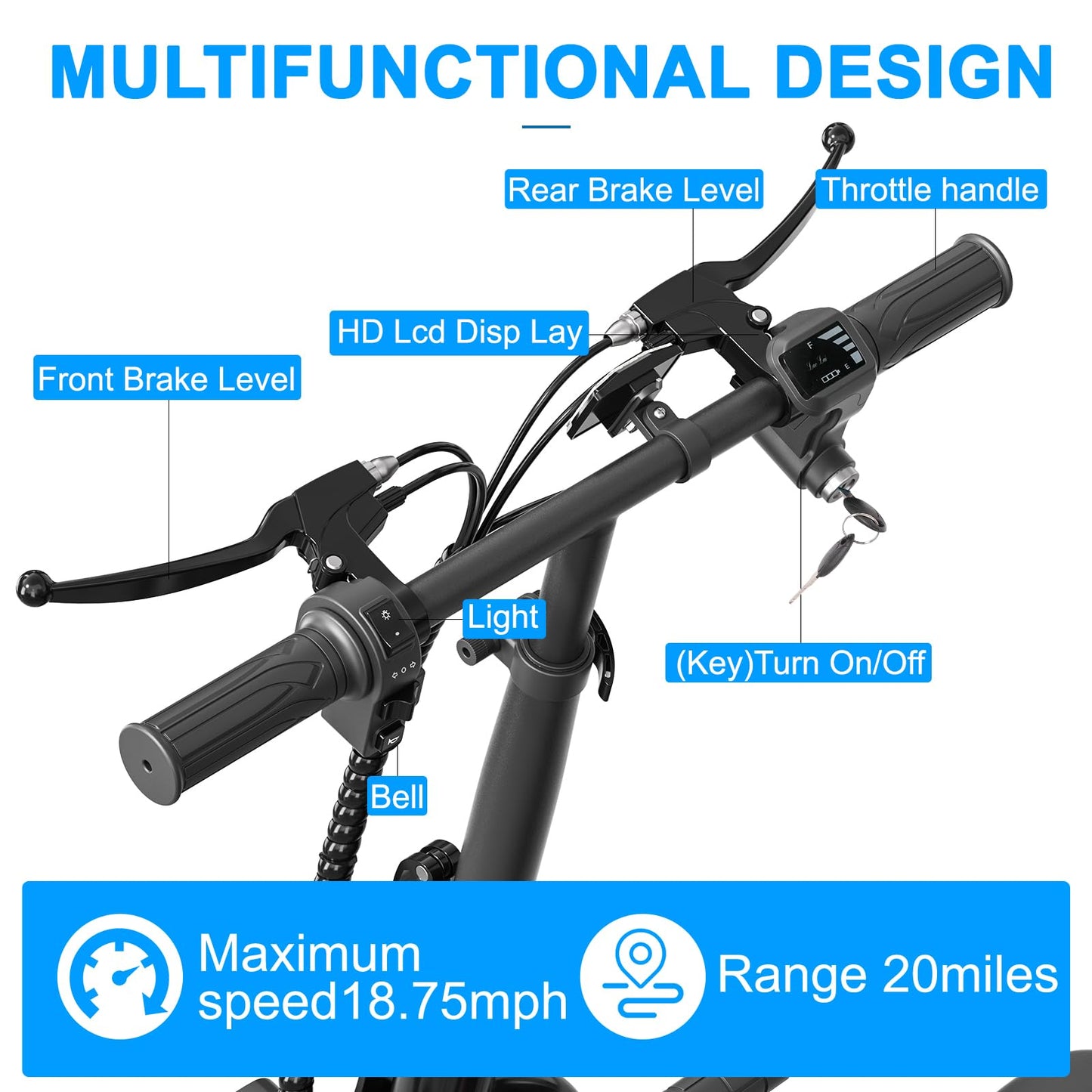 48V mature-themed Electric Scooter with Seat Electric Scooter with 750W Peak Power Motor 20 Mile Range 18.75mph e Scooters with Adjustable Seat for mature-themed