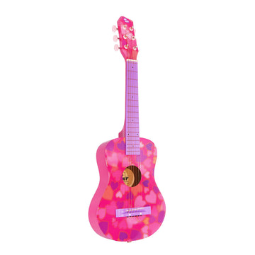 CB SKY 30 Inch Pink Heart Design Acoustic Guitar - Perfect Musical Toy for Kids and Girls