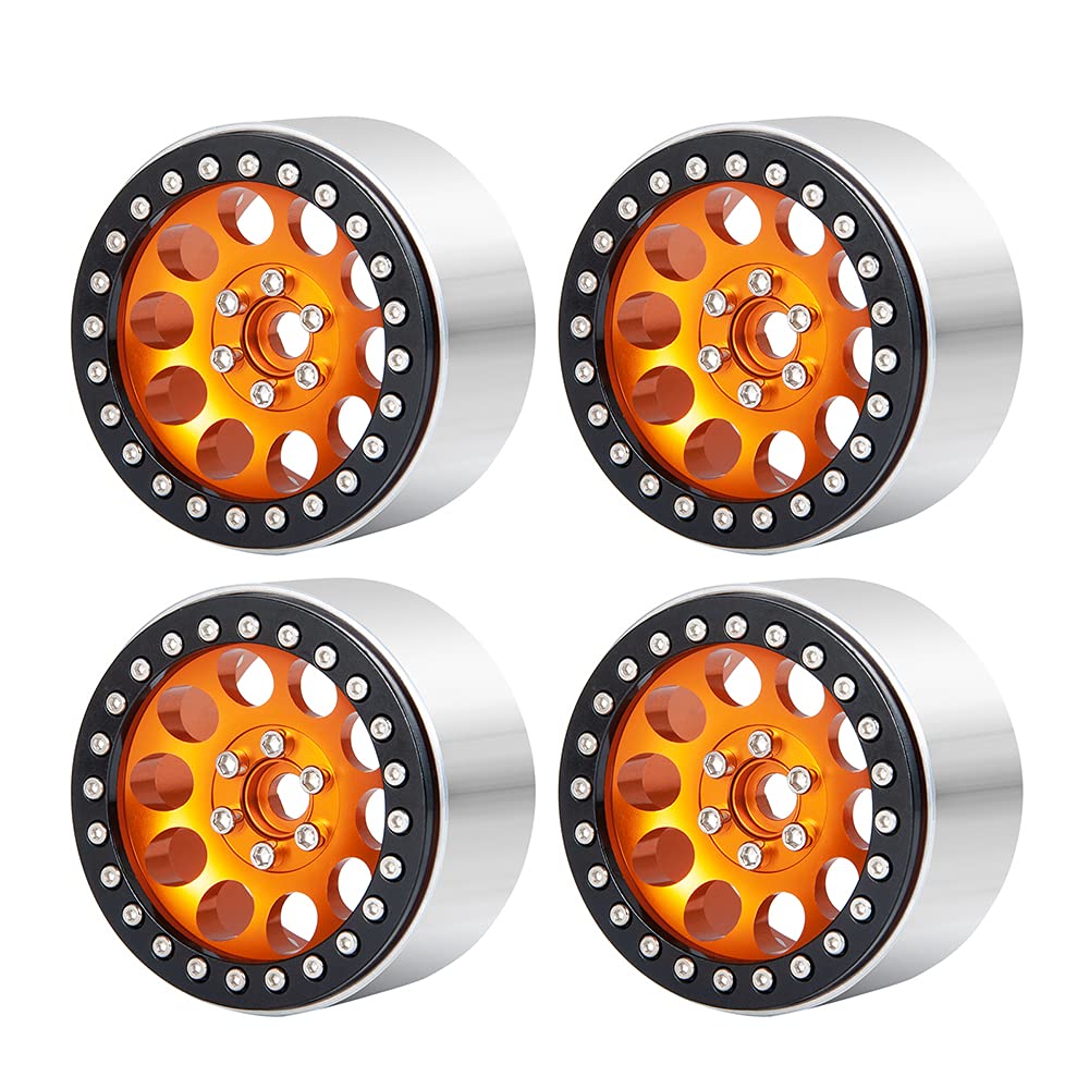 Benedict Harry 2.2 '' Beadlock CNC Wheels Rim 35mm for for 1/10 RC Axial SCX10 Wraith 90048 90018 RR10 TRX4 crawler car (Orange)