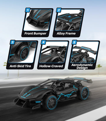 Dodoeleph Remote Control Car For Boys Girls, Hobby Rc Cars Rc Crawler 2.4Ghz Alloy Metal Frame Fast Vehicle 15Km/H Racing Toy Ca