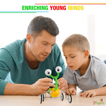 2Pepers Electric Motor Robotic Science Kits For Kids (4-In-1), Diy Stem Toys Kids Science Experiment Kits,Building Educational Robotics Kit For Boys And Girls,Circuit Engineering Science Project Kits