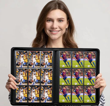 enhanced 9-Pocket Zippered Trading Card Binder 540 Pockets Double-Sided Side-Loading Card Organizer Album PU Leather Card Holder Protector for MTG TCG Sports Cards Orange
