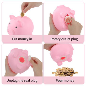 Gadiedie Extra Large Piggy Bank,Coin Bank For Boys And Girls,Unbreakable Plastic Money Bank,Cute Pig Money Box,Practical Gifts For Birthday, Festival, Baby Shower