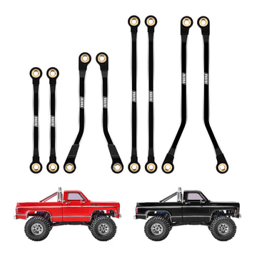 INJORA High Clearance Links Set - CNC Aluminium Chassis Link for TRX4M High Trail K10 F150 Upgrade 1/18 RC Crawler(Black)