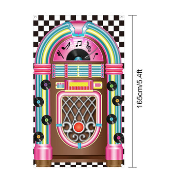 Jukebox Cutout Banner 50 s Rock and Roll Banner Backdrop Birthday Party Decoration Baby Shower Birthday Party Supplies