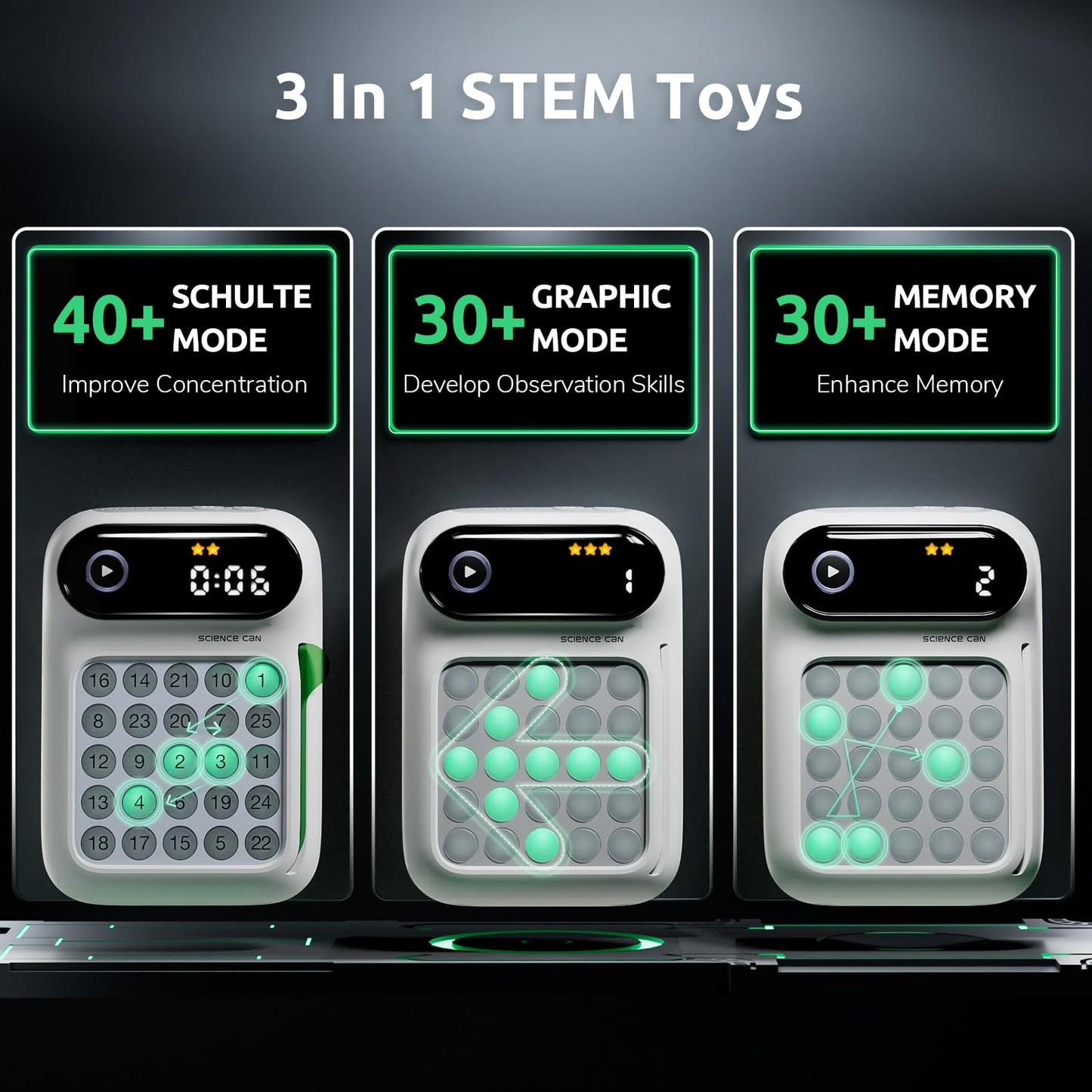 Science Can Speed Numbers - Handheld Games For Kids And Adults, Autism Sensory Toys, Featuring 100 Challenges, Travel Games, Ste