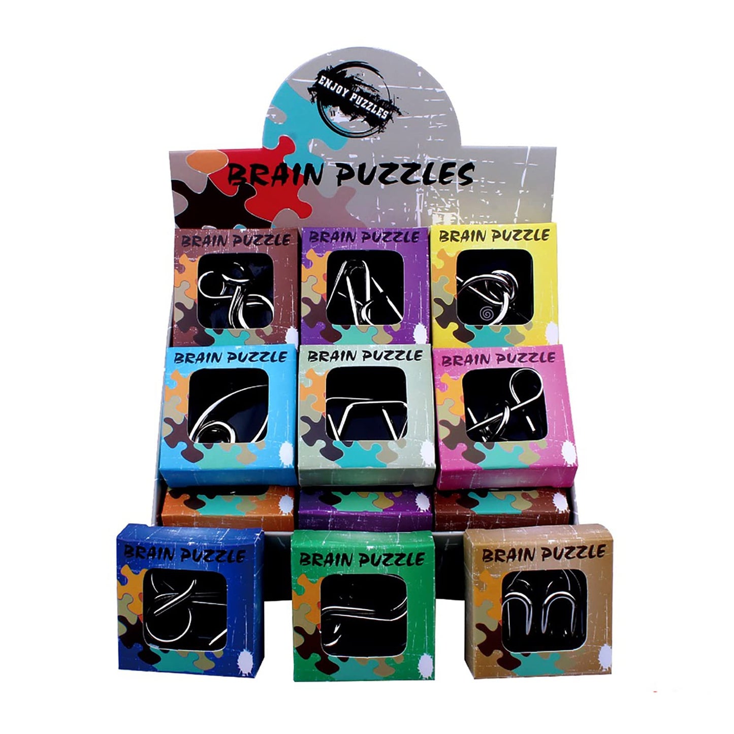 Ahyuan 24 Pack Metal Puzzles Easter Basket Stuffers Iq Wire Metal Puzzles With Paper Box Gift Package Great Educational Metal Puzzle Games Toys Magic Trick Toy For Party Favor Kids Adults Challenge