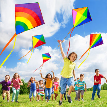 5 Pack Kite For Kids Adults Easy To Fly, Rainbow Kites For Toddlers Age 3-5 Beginners, Kites For Kids Ages 4-8 8-12 Easy To Fly In Low Wind- Large Kite For Family Beach Outdoor Games And Activities