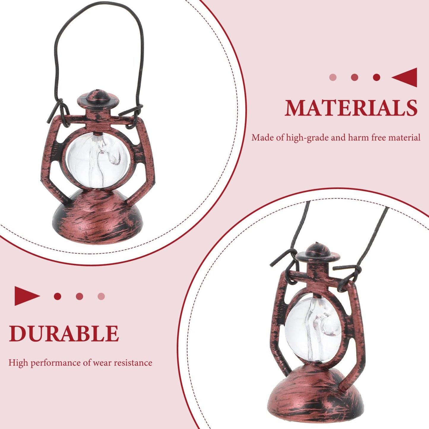 Toddmomy Mini Dollhouse Lantern 6Pcs Mini Kerosene Lamp Miniature Lantern Micro Landscape Ornament Mini Lantern For Dollhouse Ac