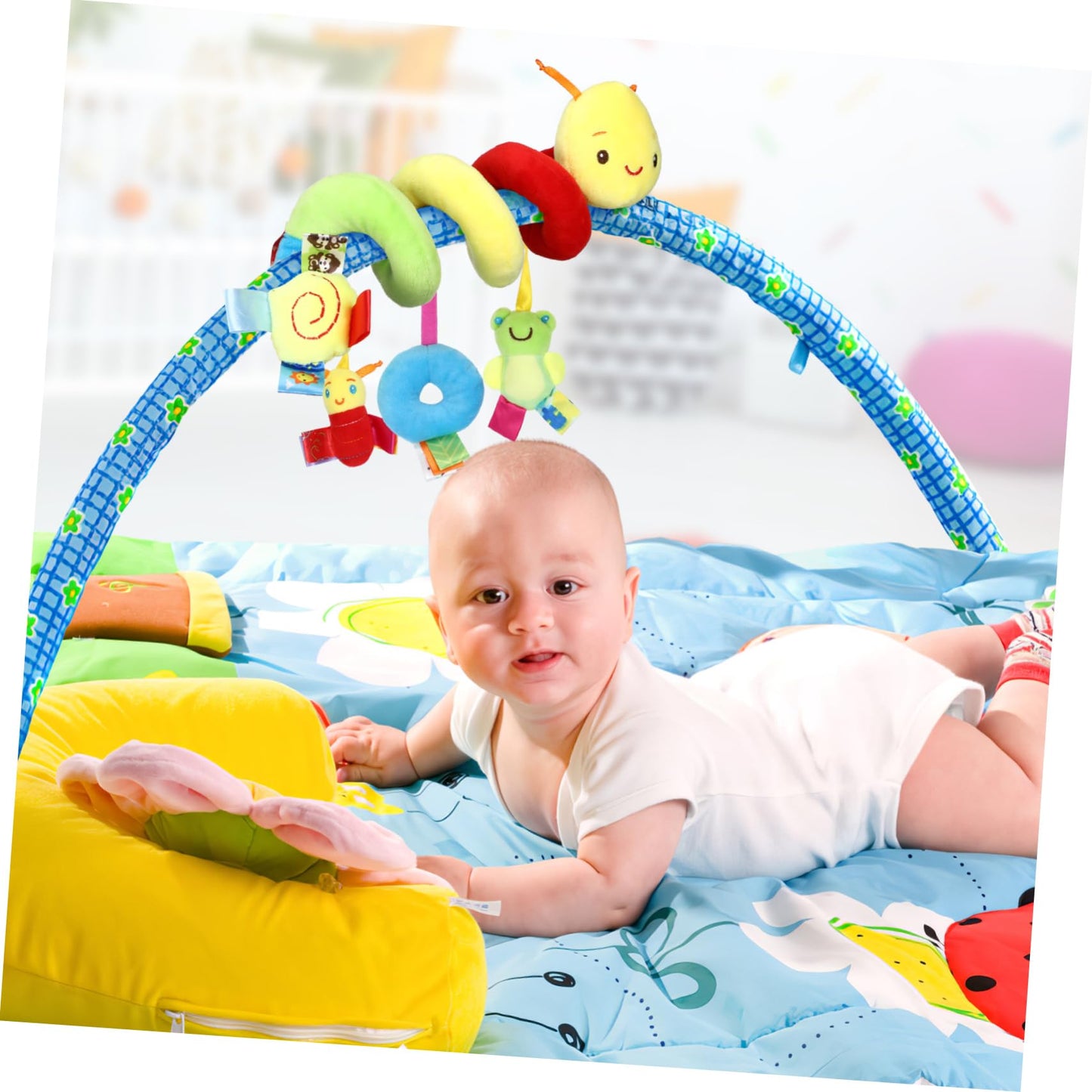 ifundom Car Seat Toys, Toys for Car Seat Crib Mobile Bed Around Rattle Bell Cartoon Insect Stroller Hanging Stuffed Wrap Spiral
