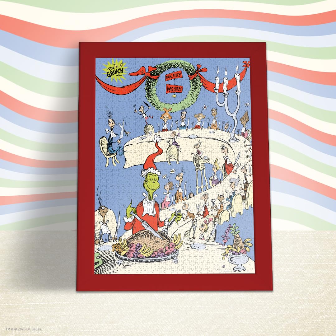 Dr. Seuss Grinch Feast 1000 Piece Jigsaw Puzzle, Collectible Puzzle Featuring Grinch, Artwork Celebrating Classic Children'S