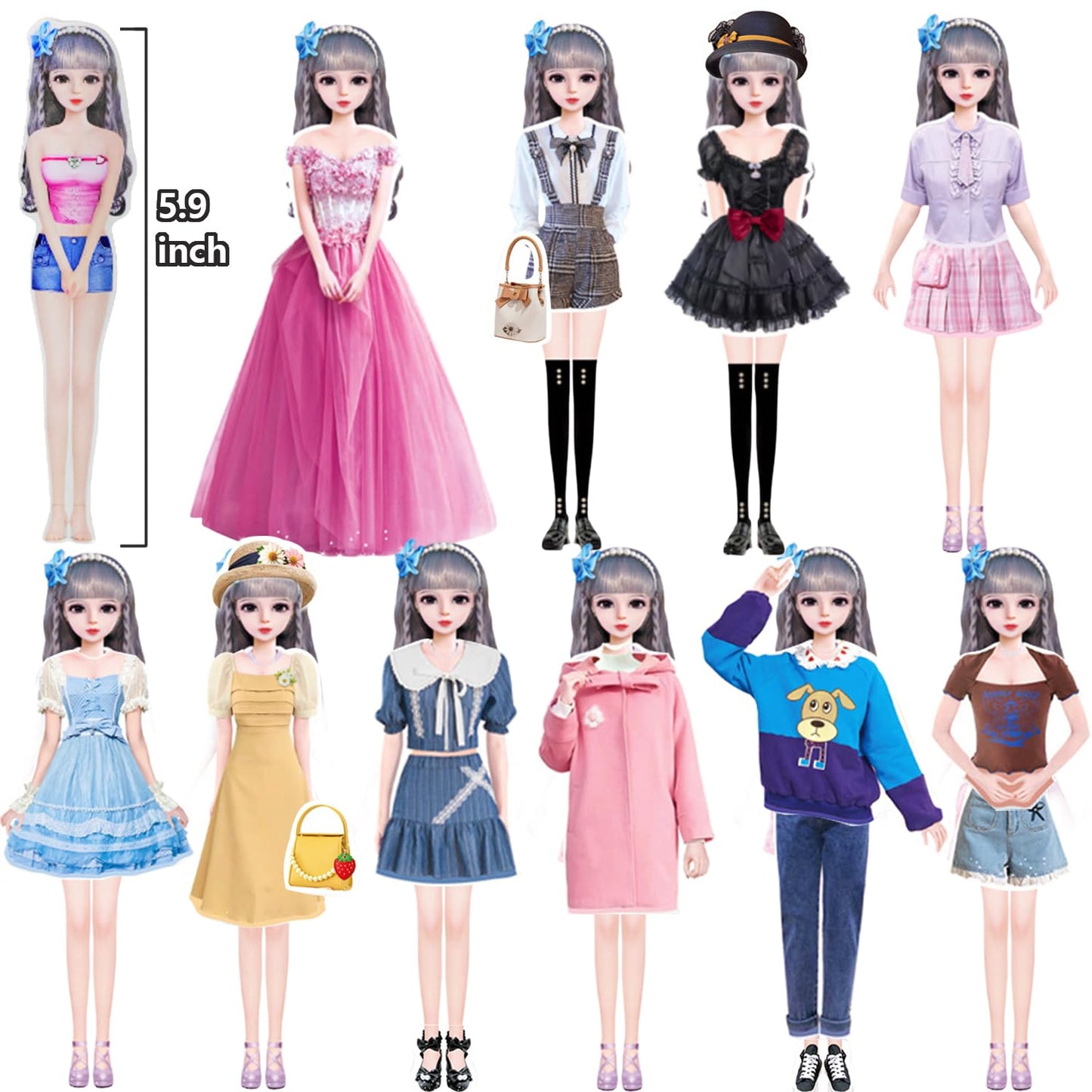 Daniel Axel Magnetic Princess Dress Up Paper Doll Pretend Play Toys,Dollhouse Magnet People Clothes Puzzles Game For 3+ Year Old