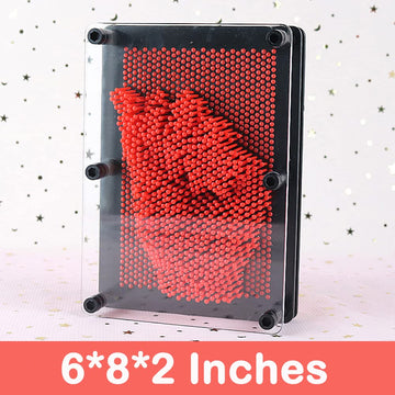 Sharkwill 3D Pin Art Intellectual Fun Toy Red Plastic Pin Art Palm Board Push Pin Toy (Red-6 X 8 Inches)