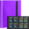 Card Binder Small Card Album with PP Waterproof Pages 4 Pockets Trading Card Binder Holds 160 Standard Cards for TCG MTG Collections Sports Cards Binder (Purple)