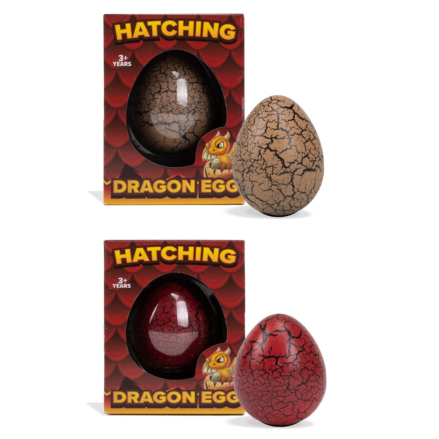 Class Collections Surprise Growing Dragon Hatch Egg Kids Novelty Toy - Pack Of 2, Brown And Red