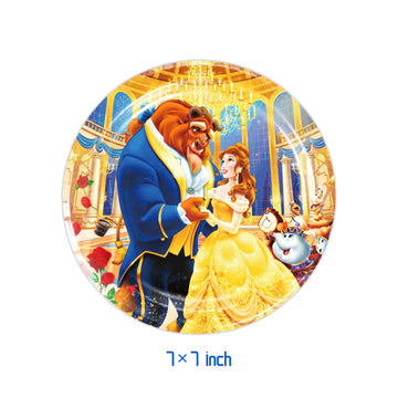 DoMiDoLa 40pcs Beauty and the Beast Party Supplies include 20 plates, 20 napkins for the Beauty and the Beast birthday party dec