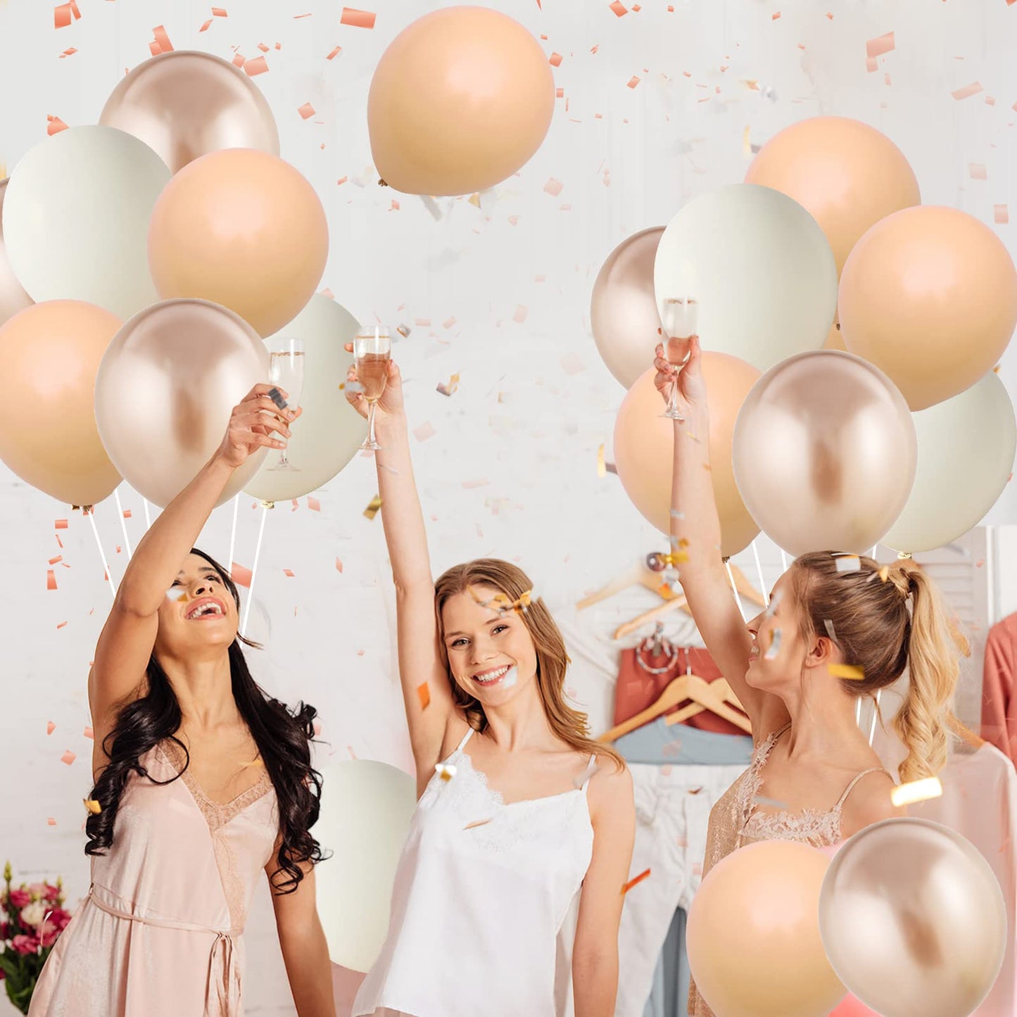 Beige Balloons,12 Inch 50Pcs Cream Balloons Nude Balloons Beige Sand White Balloons Sand Gold Balloons Metallic Gold Balloons Wi