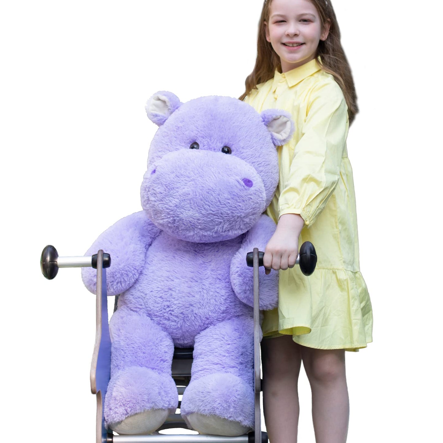 Beniny Giant Humongous Hippo Stuffed Animal, 36'' Oversized Plush, Soft Hug Cute Jumbo Hippo Toy Plush Gift For Kids, Purple