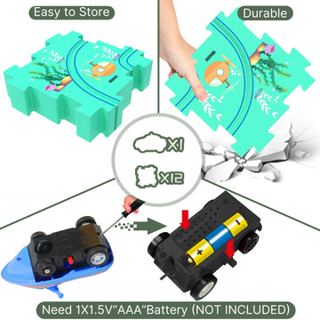 Puzzles And Track Combo, Kids Puzzle Rail Car Play Set, Educational Toys For 3 4 5 6 Year Old Boys Girls, Toddler Montessori Toy