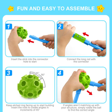 SpringFlower Fort Building Kit, 140 Pcs STEM Toys, Large Blue-green Plastic, Educational Gift for Ages 3-12, Indoor & Outdoor Activity