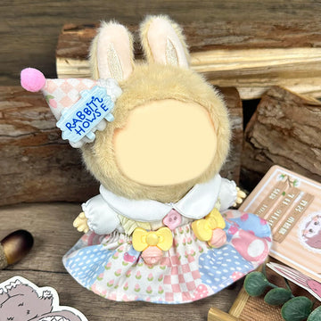 QIUTIMIY Clothes for Doll 17cm Doll Clothes 3-Piece-Set Doll Clothes enhanced Doll Outfit with Accessories-Birthday Hat+Top+Suspender Skirt(NO Doll Included)