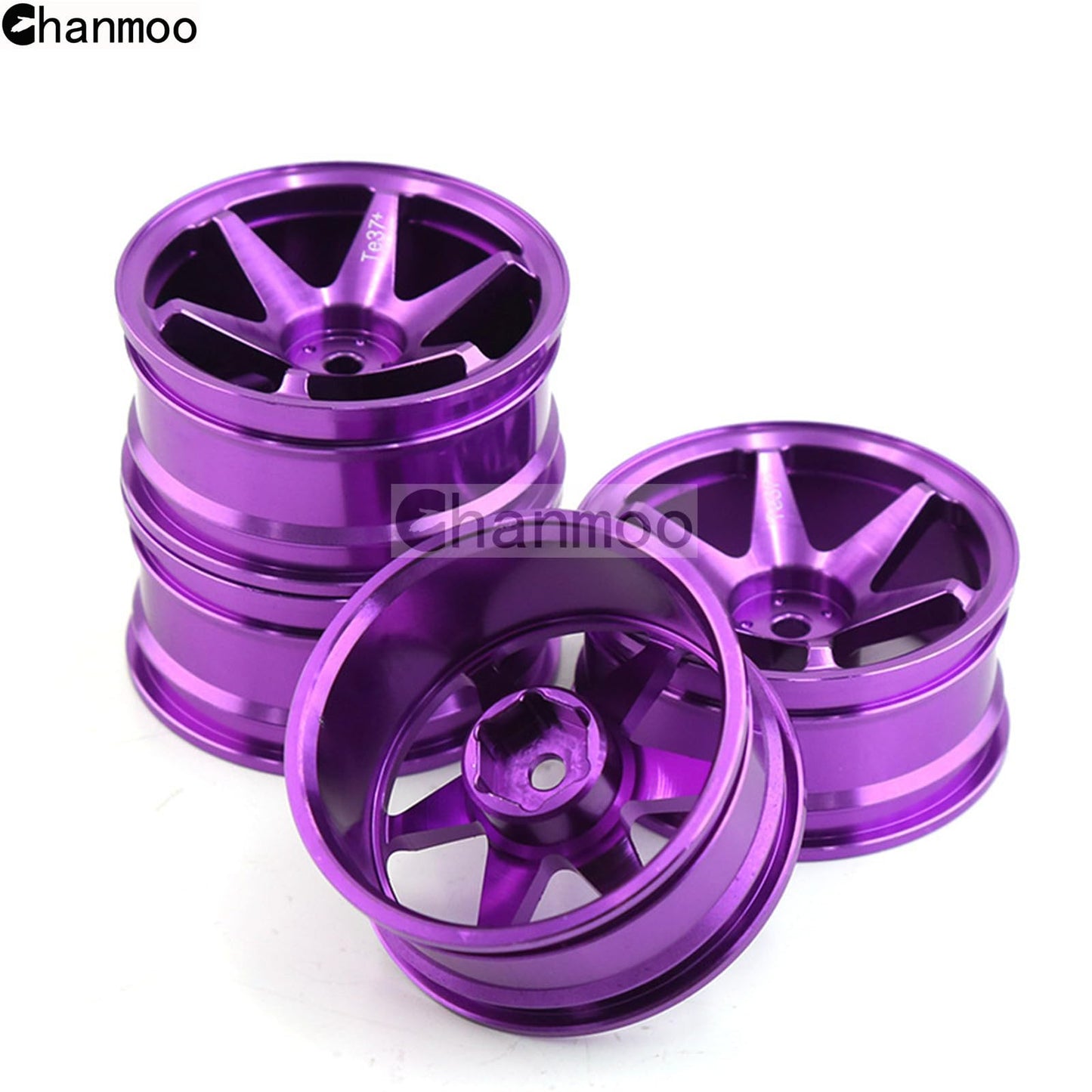 Chanmoo 1/10 Rc On Road Wheels Rims 12Mm Hex Alloy Aluminum Drift Hubs For 1:10 Scale Rally Racing Car Tires Tamiya Tt01 Tt02 Xv