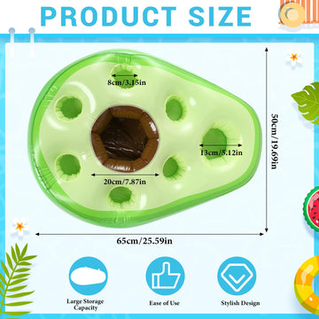 Filltouch Floating Drink Holder For Pool, Floating Cabana Bar, Hot Tub Drink Holder For Adults, Inflatable Pool Accessories(Avoc