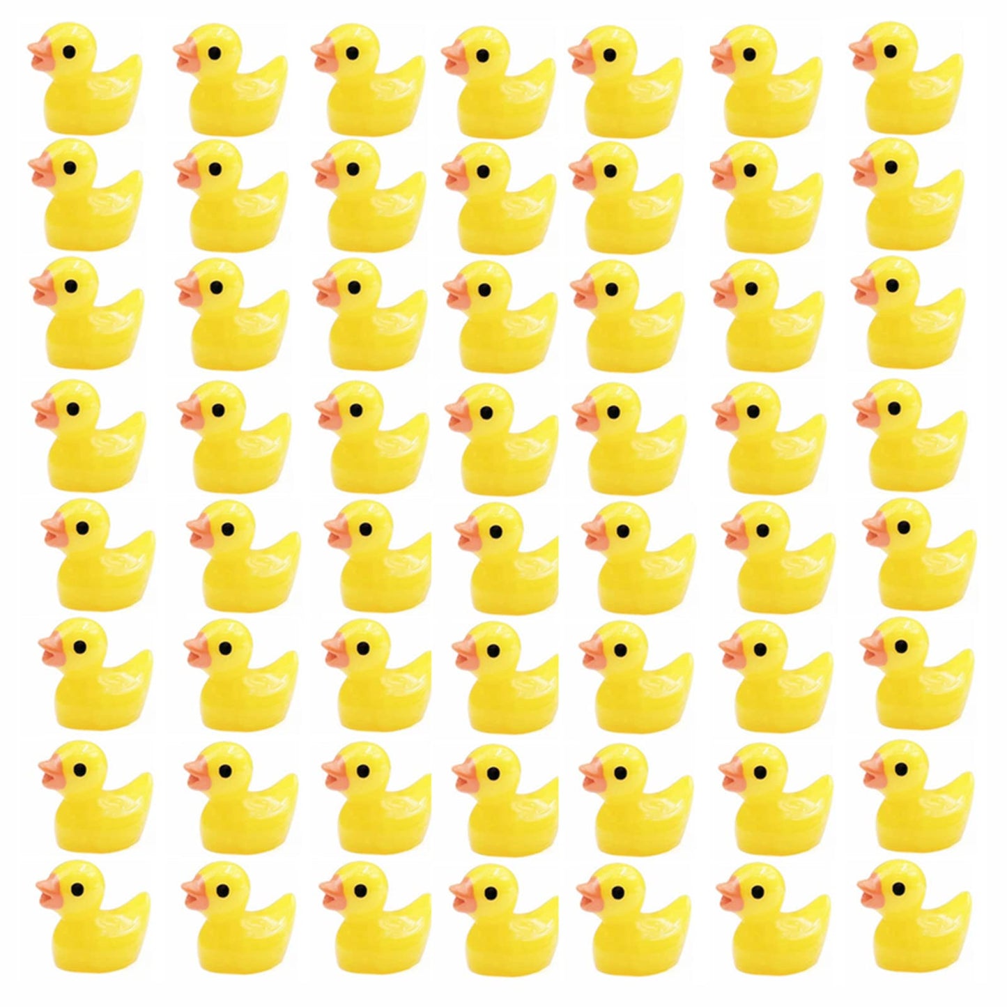 Kuanfine 60 Pcs Tiny Duck Figures Mini Resin Duck Miniature Bead Slime Charms for Dollhouse Garden Landscape Aquarium Decoration