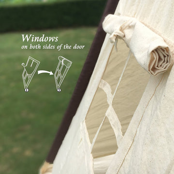 Lavievert Natural Canvas Teepee Tent for Kids, Foldable Teepee Play Tent with A Water Resistant Bottom Mat, Present Playhouses f