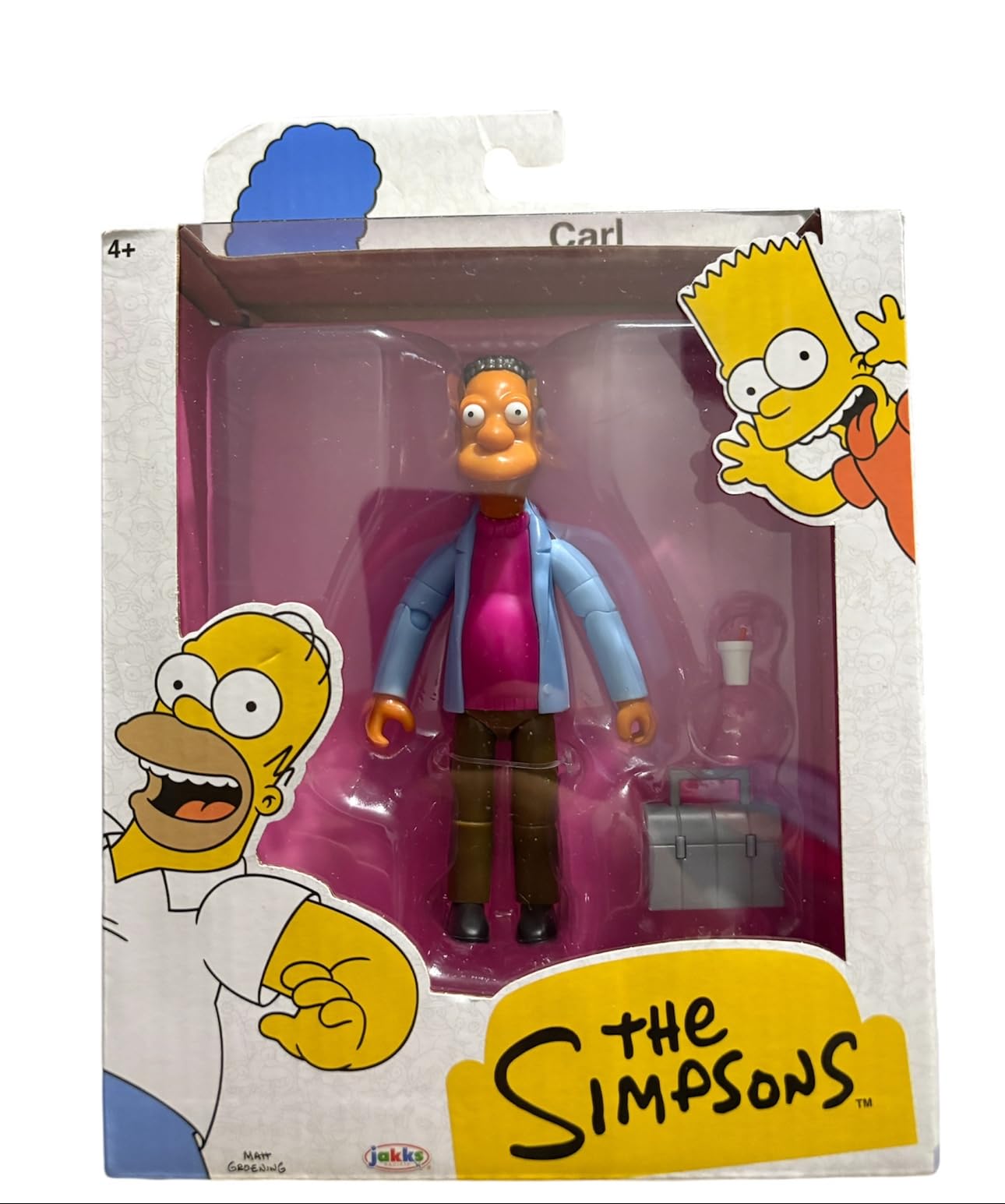 The Simpsons 5 Action Figure Carl Carlson with Coffee Cup & Lunch Box Wave #4