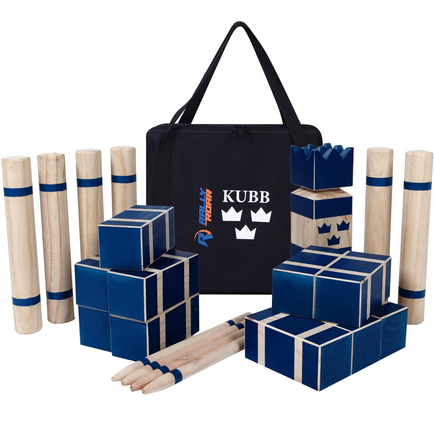 Kubb Premium Set Yard Game Set For Adults, Families - Fun, Interactive Outdoor Family Games - Durable Wood Blocks With Travel Bag - Clean, Games For Outside, Lawn, Bars, Backyards