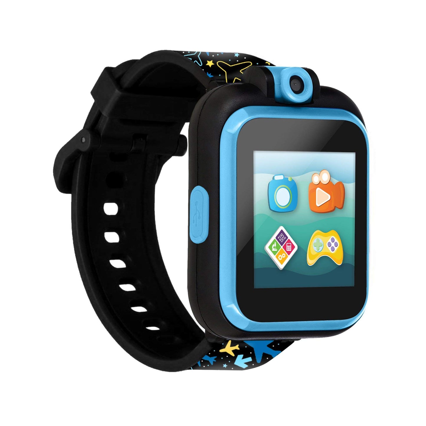 Kids Smartwatch Playzoom 2 With Swivel Selfie Camera, Stem Learning, 20+ Games, Audio Bedtime Stories, Store Music For Kids Toddlers Boys Girls Airplane And Star Print