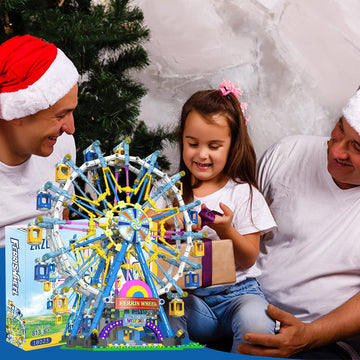 Benuefe Upgrade Rotating Ferris Wheel Building Blocks Set Toys For Kids With Light Carnival Amusement Park Construction Kits Bir