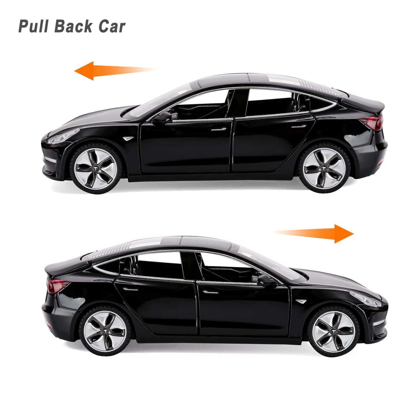 Toy Car Model 3 Diecast Metal Model Cars Pull Back car for Boys and Girls Age 3 - 12 Years Old (Black)