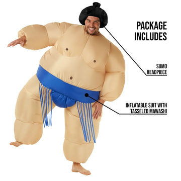Morph Sumo Wrestler Inflatable Costume Inflatable Sumo Costume Blow Up Halloween Costumes For Men Halloween Costumes Men Blue