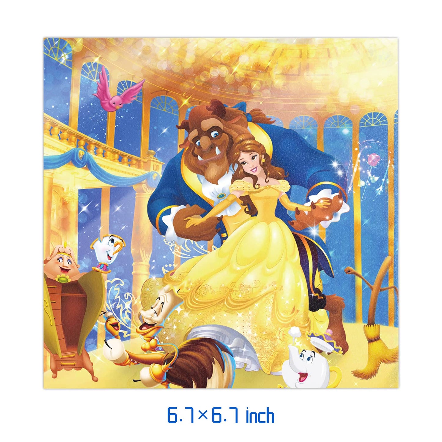 DoMiDoLa 40pcs Beauty and the Beast Party Supplies include 20 plates, 20 napkins for the Beauty and the Beast birthday party dec