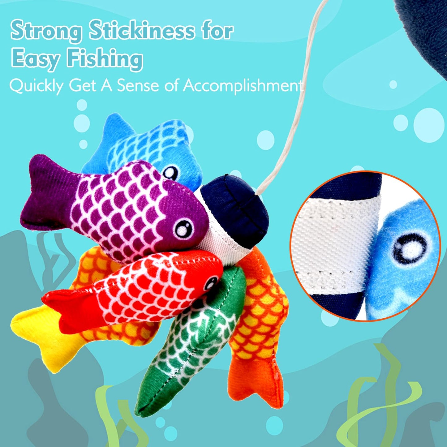 Bahiaklo Montessori Toys For 1 Year Old Boy Girl Gifts, Cloth Fishing Game For Toddler 1-3, Sorting Learning Baby Toys 6-12-18 Months, One Year Old Girl Boy Birthday Gifts, Easter Basket Stuffers