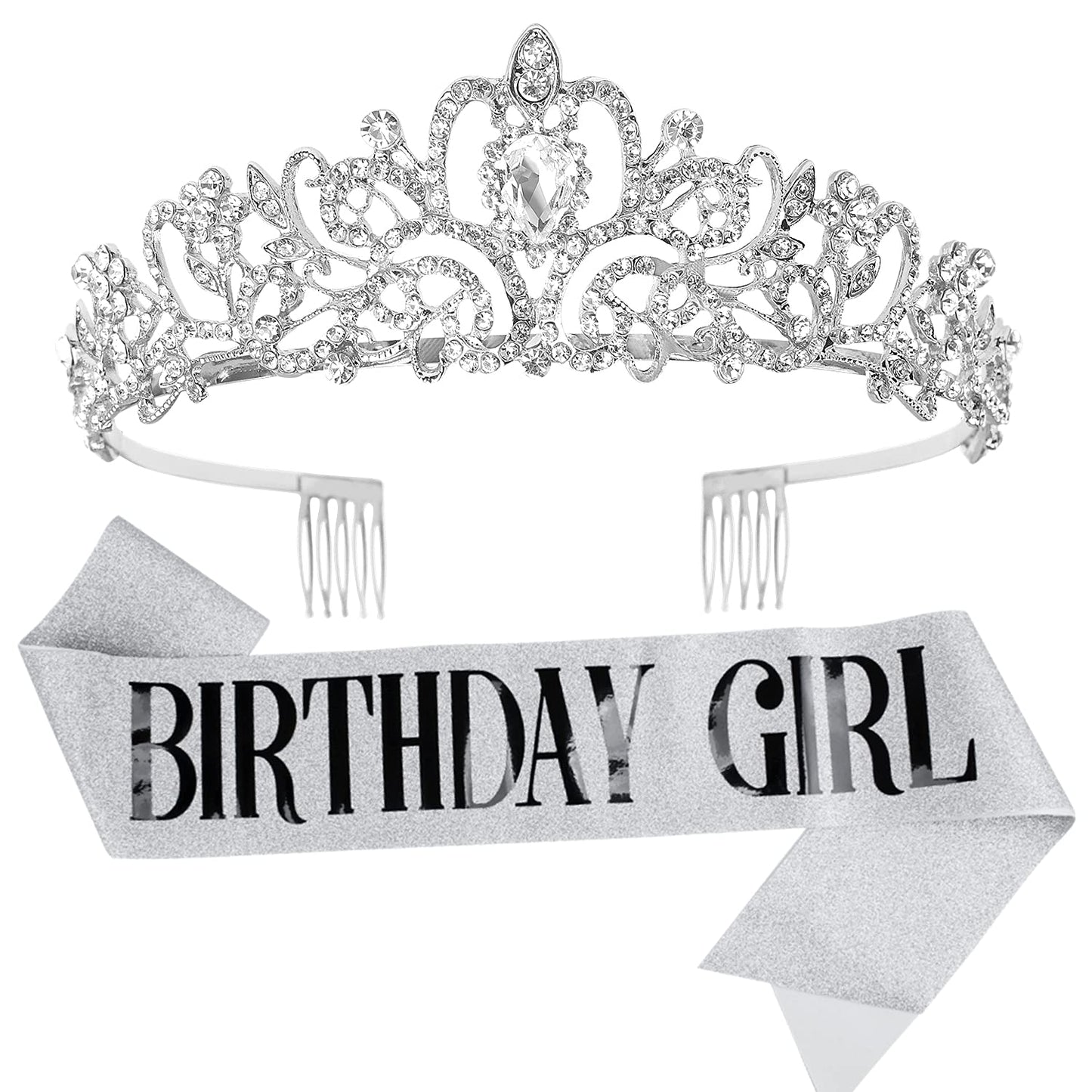 Tiara For Women Birthday, Tiara For Women Silver, Happy Birthday Queen Tiaras For Women, Birthday Crowns For Women With Rhinesto