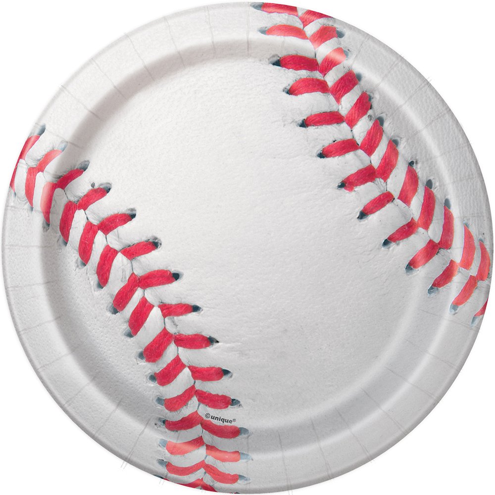 Baseball Party Dessert Paper Plates, 7', 8 Ct.