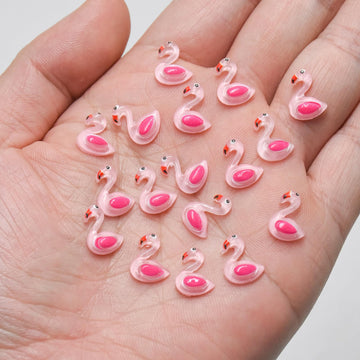 100 Pieces Mini Flamingos Ducks for Crafts Dollhouse Tiny Resin Animals Flamingo Decor Tiny Things for Dollhouse Fairy Garden Mi
