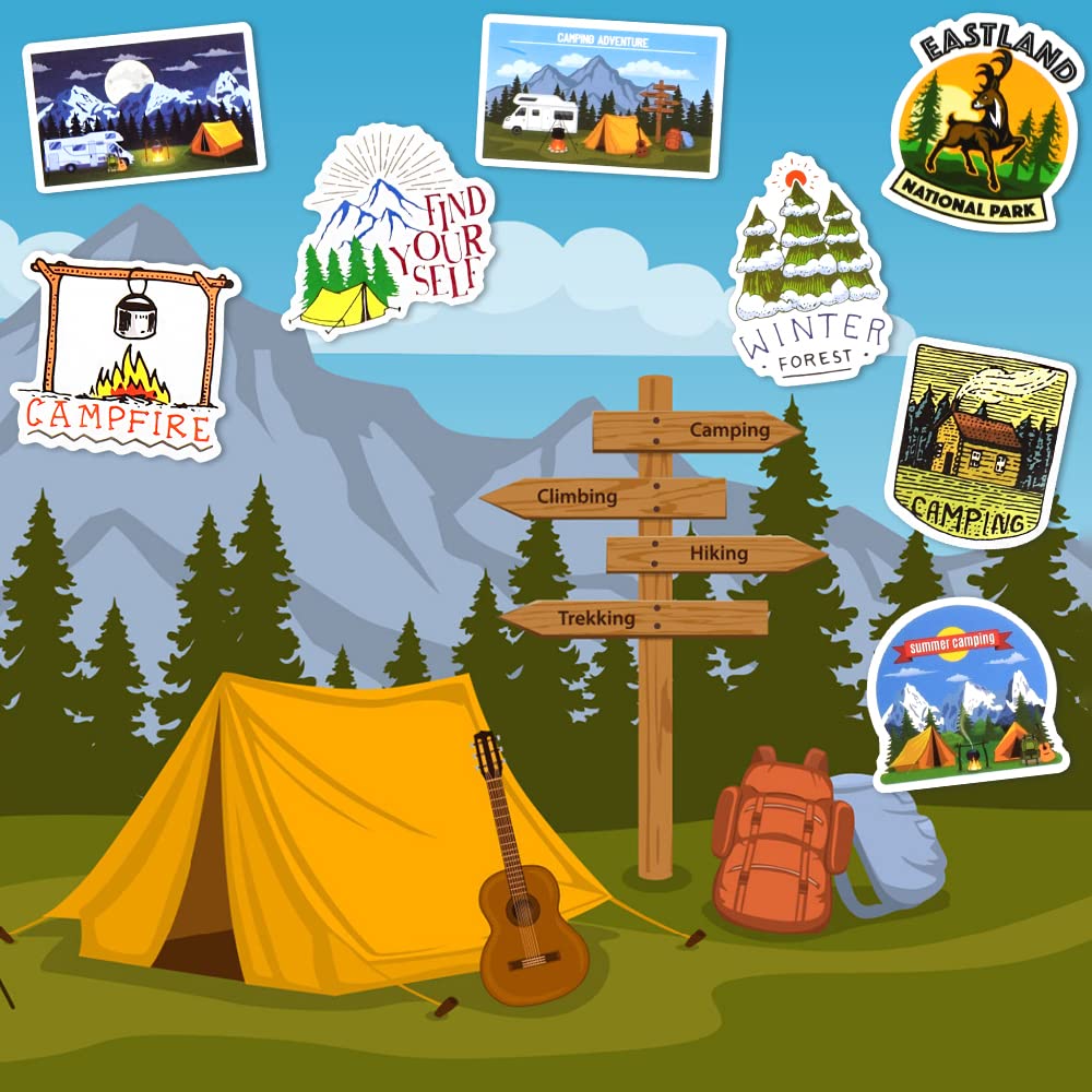 Susihi 160Pcs Nature Stickers For Kids Outdoor Adventure Stickers For Water Bottles Waterproof Camping Vinyl Stickers For Yeti C