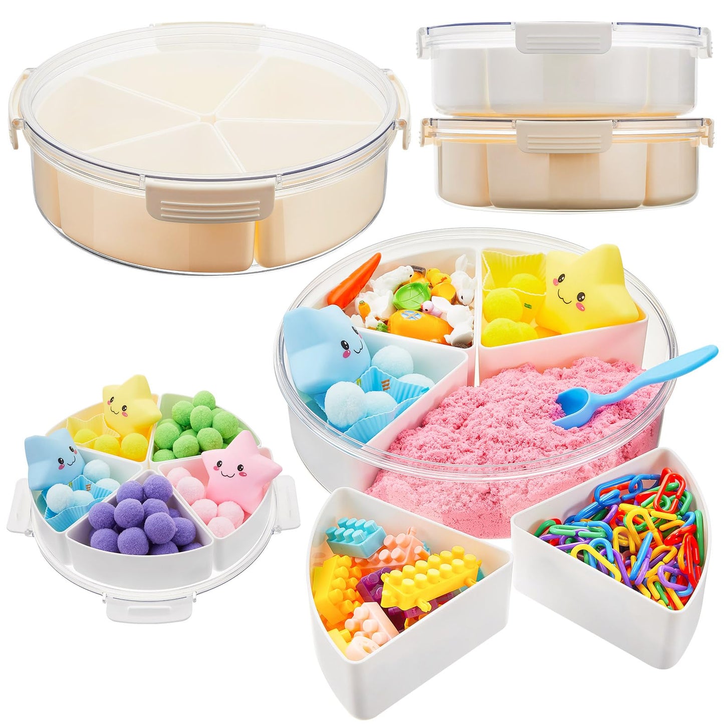 Vertintong 2 Pcs Sensory Bin with Lid and Removable Storage Inserts Sensory Activities for Toddlers 11.22 Inch Portable Sensory