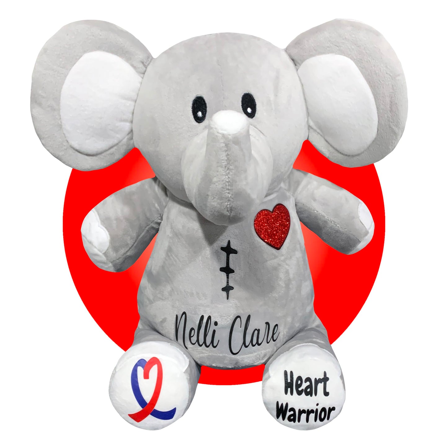 Scar Buddy Stuffed Animal - Personalized 17'' Heart Surgery Recovery Gift - Gifts For Open Heart Surgery - Custom Scar Buddy - H